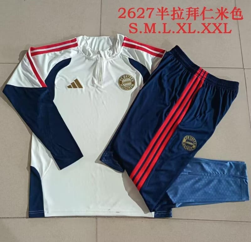AAA(Thailand) Bayern Munich 26/27 Light Yellow Soccer Tracksuit