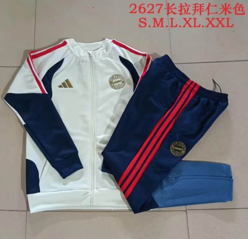 AAA(Thailand) Bayern Munich 26/27 Light Yellow Soccer Tracksuit 02