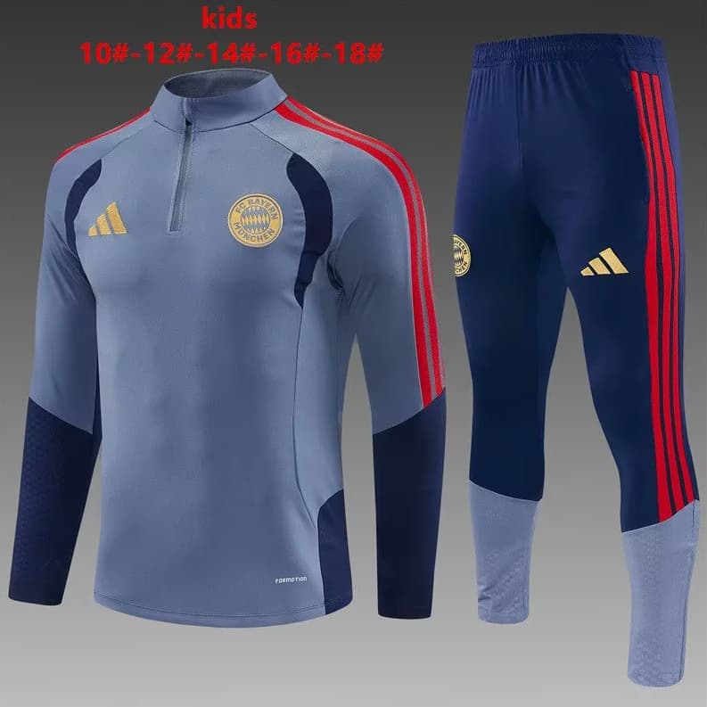 Bayern Munich 26/27 Kids Grey Soccer Tracksuit