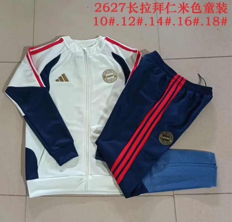 Bayern Munich 26/27 Kids Light Yellow Soccer Tracksuit 02