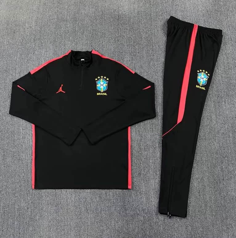 AAA(Thailand) Brazil 2026 Black Soccer Tracksuit AAA(Thailand) Brazil 2026 Black Soccer Tracksuit