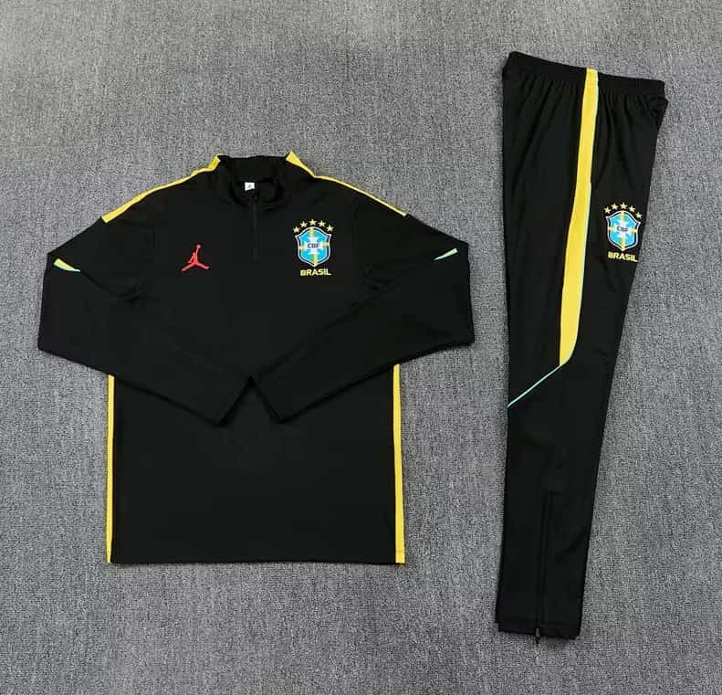 AAA(Thailand) Brazil 2026 Black Soccer Tracksuit 02 AAA(Thailand) Brazil 2026 Black Soccer Tracksuit 02