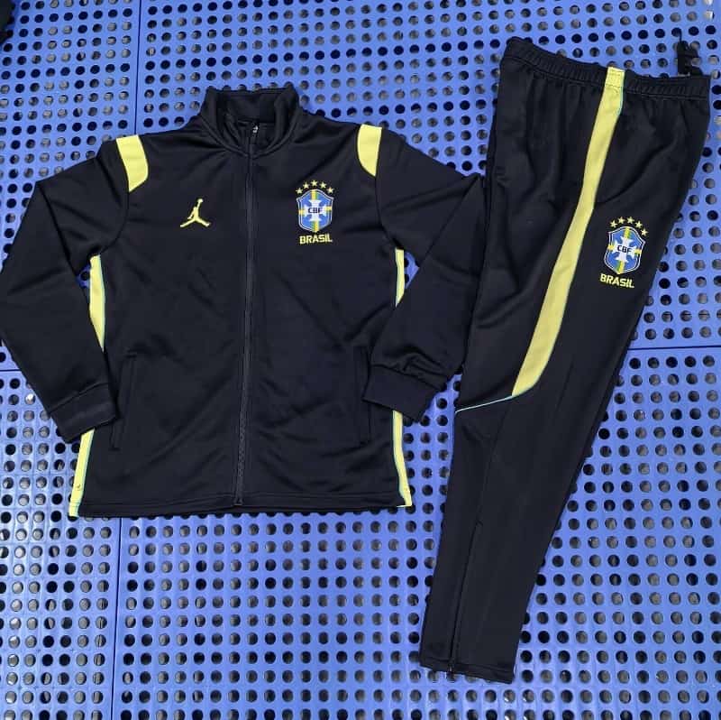 AAA(Thailand) Brazil 2026 Black Soccer Tracksuit 03 AAA(Thailand) Brazil 2026 Black Soccer Tracksuit 03