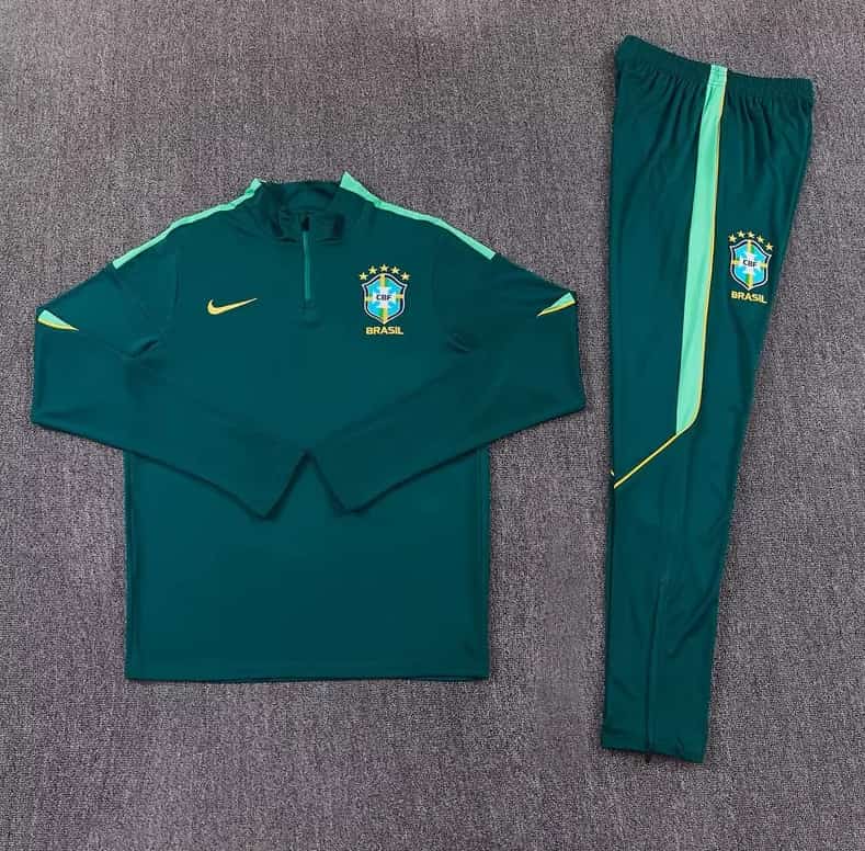 AAA(Thailand) Brazil 2026 Green Soccer Tracksuit AAA(Thailand) Brazil 2026 Green Soccer Tracksuit