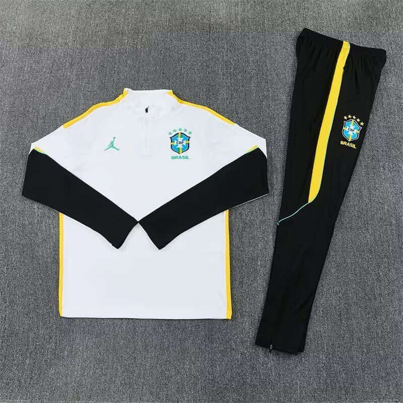 AAA(Thailand) Brazil 2026 White Soccer Tracksuit AAA(Thailand) Brazil 2026 White Soccer Tracksuit