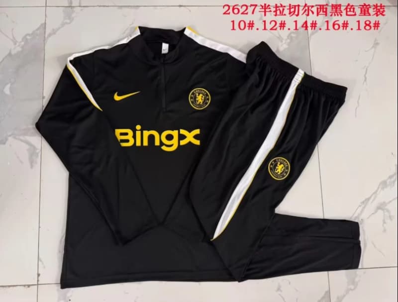 Chelsea 26/27 Kids Black Soccer Tracksuit