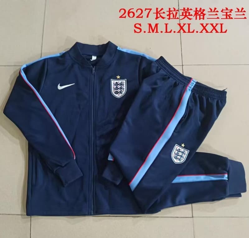 AAA(Thailand) England 2026 Dark Blue Soccer Tracksuit 03