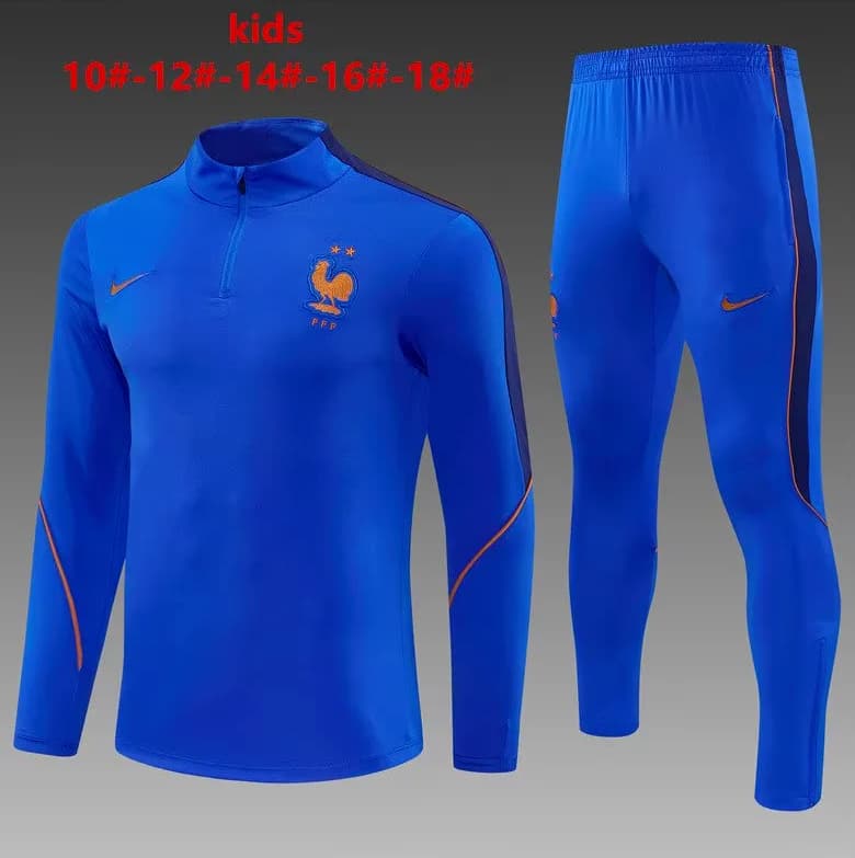 France 2026 Kids Blue Soccer Tracksuit France 2026 Kids Blue Soccer Tracksuit