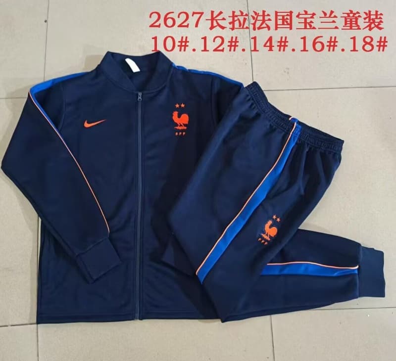 France 2026 Kids Dark Blue Soccer Tracksuit 02