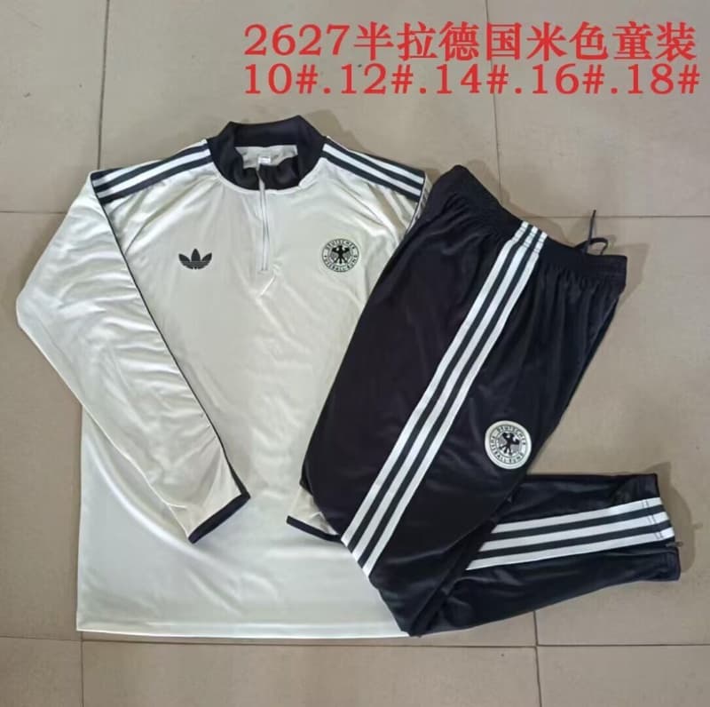 Germany 2026 Kids Light Yellow Soccer Tracksuit