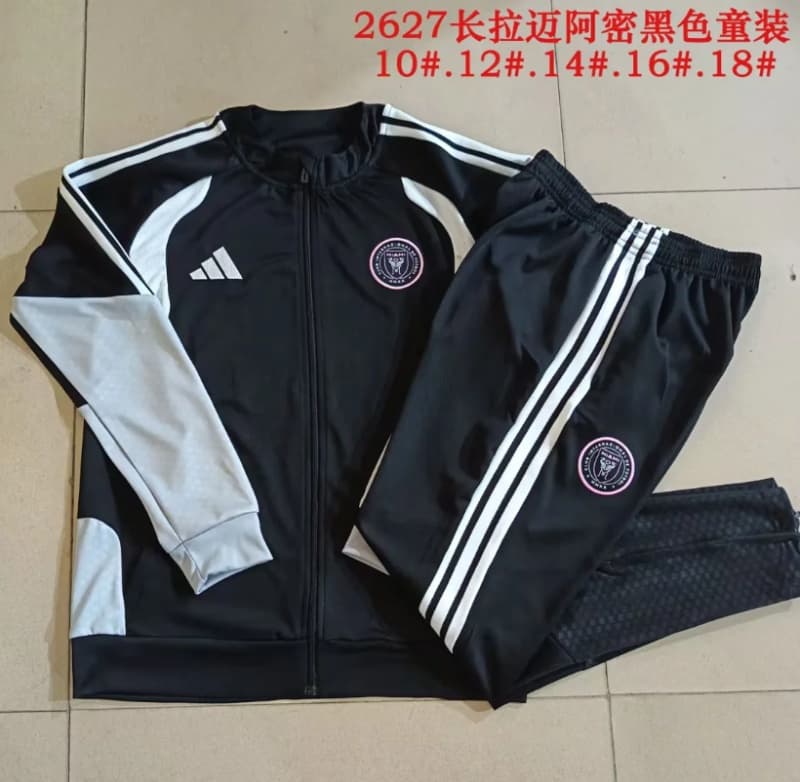 Inter Miami 2026 Kids Black Soccer Tracksuit Inter Miami 2026 Kids Black Soccer Tracksuit