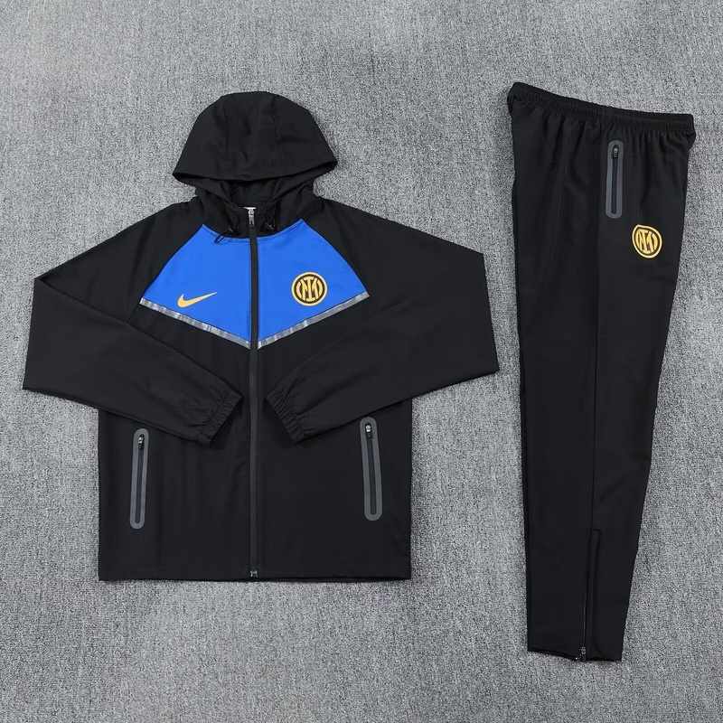 AAA(Thailand) Inter Milan 26/27 Black Soccer Windbreaker Tracksuit 03