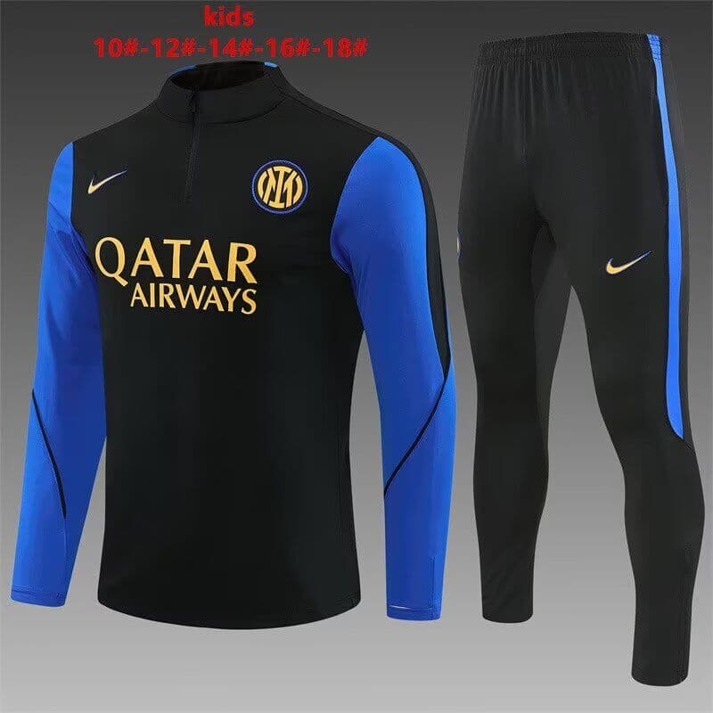 Inter Milan 26/27 Kids Black Soccer Tracksuit