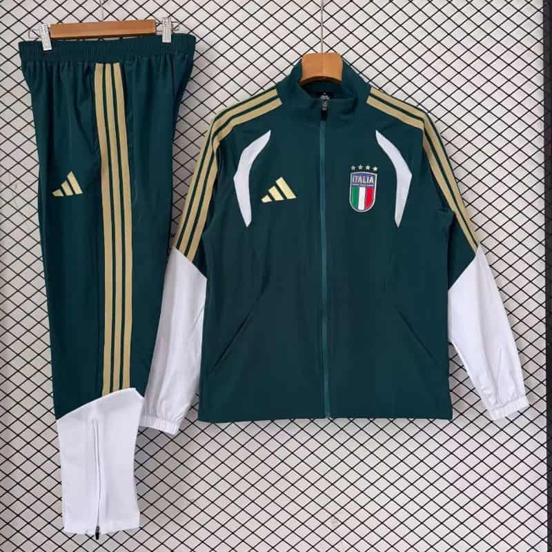 AAA(Thailand) Italy 2026 Green Soccer Tracksuit 04 AAA(Thailand) Italy 2026 Green Soccer Tracksuit 04