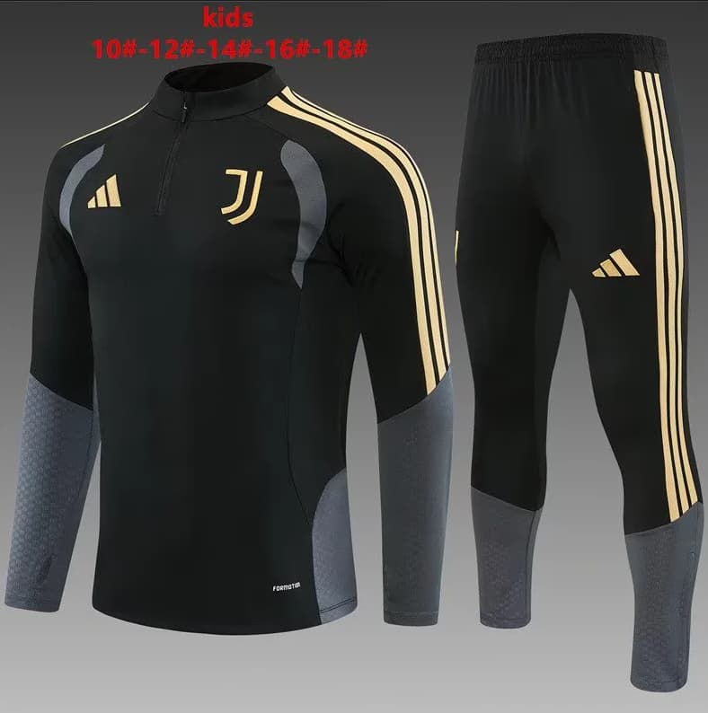 Juventus 26/27 Kids Black Soccer Tracksuit