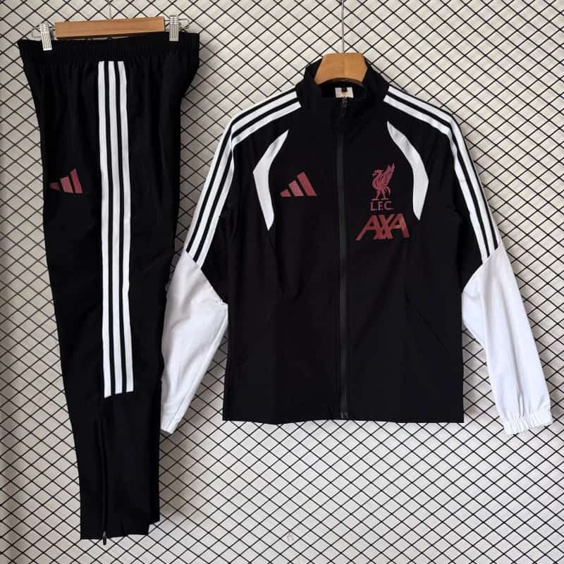 AAA(Thailand) Liverpool 26/27 Black Soccer Windbreaker Tracksuit 03