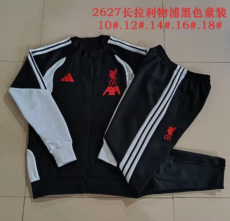 Liverpool 26/27 Kids Black Soccer Tracksuit