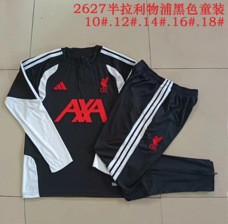 Liverpool 26/27 Kids Black Soccer Tracksuit 02