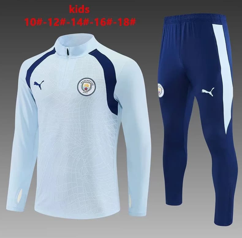 Manchester United 26/27 Kids Light Blue Soccer Tracksuit Manchester United 26/27 Kids Light Blue Soccer Tracksuit