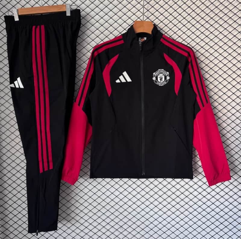 AAA(Thailand) Manchester United 26/27 Black Soccer Windbreaker Tracksuit 06 AAA(Thailand) Manchester United 26/27 Black Soccer Windbreaker Tracksuit 06