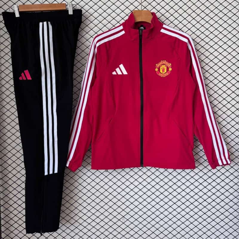 AAA(Thailand) Manchester United 26/27 Red Soccer Windbreaker Tracksuit 02 AAA(Thailand) Manchester United 26/27 Red Soccer Windbreaker Tracksuit 02