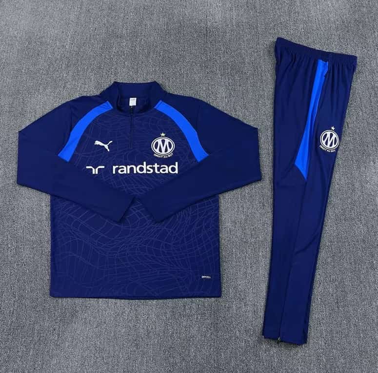 AAA(Thailand) Marseilles 26/27 Dark Blue Soccer Tracksuit AAA(Thailand) Marseilles 26/27 Dark Blue Soccer Tracksuit