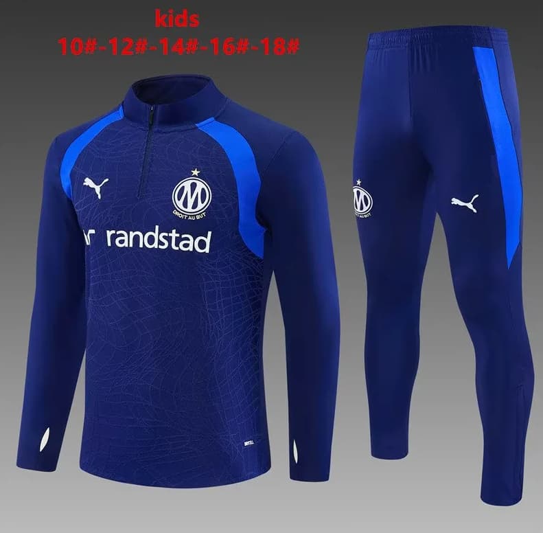 Marseilles 26/27 Kids Dark Blue Soccer Tracksuit Marseilles 26/27 Kids Dark Blue Soccer Tracksuit