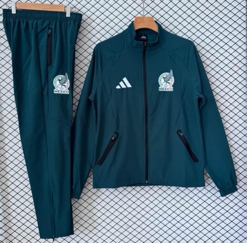 AAA(Thailand) Mexico 2026 Green Soccer Tracksuit 02 AAA(Thailand) Mexico 2026 Green Soccer Tracksuit 02