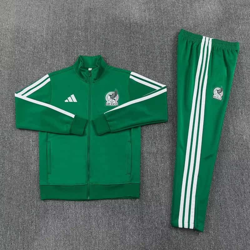 AAA(Thailand) Mexico 2026 Green Soccer Tracksuit 03 AAA(Thailand) Mexico 2026 Green Soccer Tracksuit 03