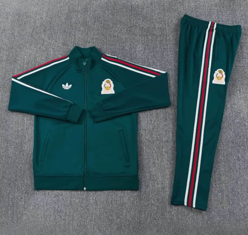 AAA(Thailand) Mexico 2026 Green Soccer Tracksuit 05 AAA(Thailand) Mexico 2026 Green Soccer Tracksuit 05