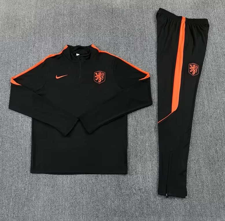 AAA(Thailand) Netherlands 2026 Black Soccer Tracksuit AAA(Thailand) Netherlands 2026 Black Soccer Tracksuit