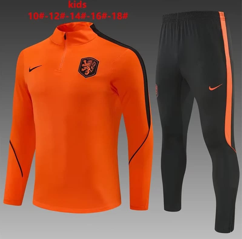Netherlands 2026 Kids Orange Soccer Tracksuit
