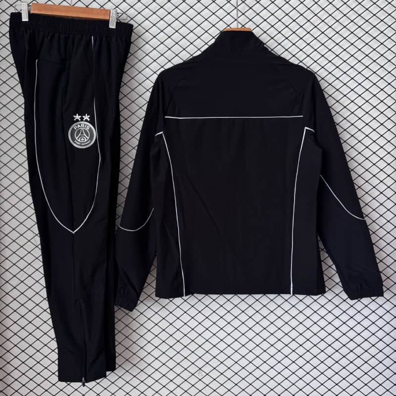 AAA(Thailand) Paris St Germain 26/27 Black Soccer Windbreaker Tracksuit