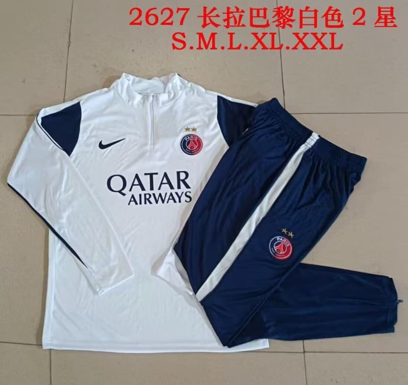 AAA(Thailand) Paris St Germain 26/27 White Soccer Tracksuit 02