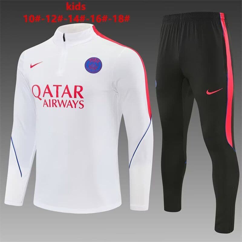 Paris St Germain 26/27 Kids White Soccer Tracksuit