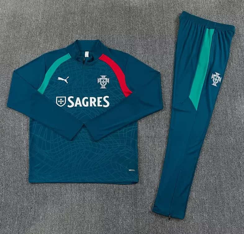 AAA(Thailand) Portugal 2026 Green Soccer Tracksuit AAA(Thailand) Portugal 2026 Green Soccer Tracksuit