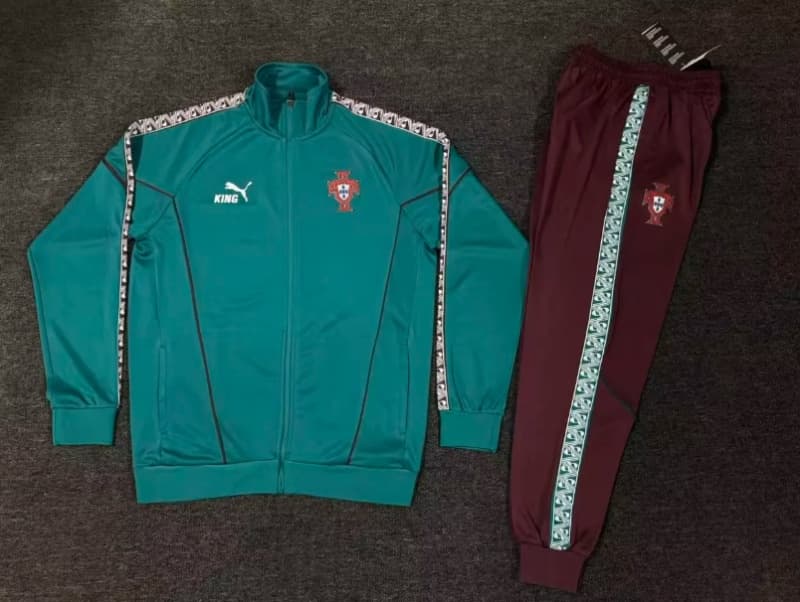AAA(Thailand) Portugal 2026 Green Soccer Tracksuit 02 AAA(Thailand) Portugal 2026 Green Soccer Tracksuit 02