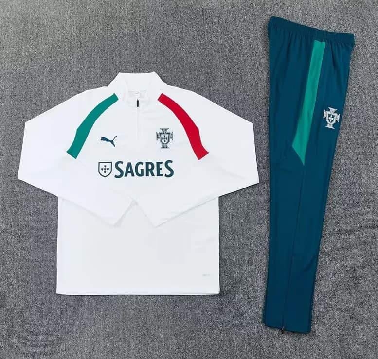 AAA(Thailand) Portugal 2026 White Soccer Tracksuit AAA(Thailand) Portugal 2026 White Soccer Tracksuit