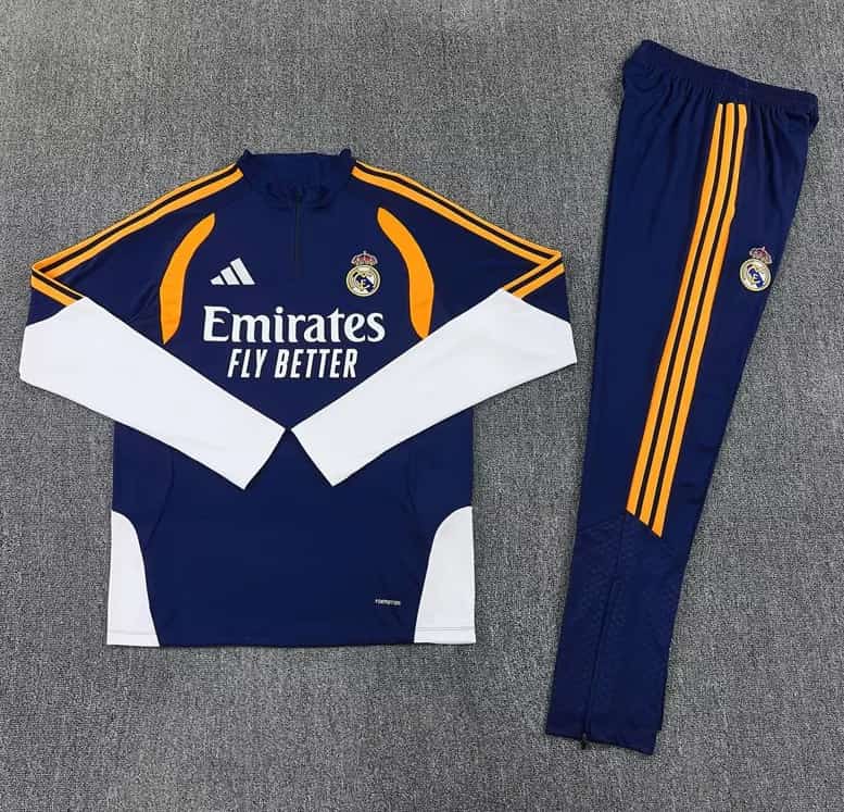 AAA(Thailand) Real Madrid 26/27 Dark Blue Soccer Tracksuit 02