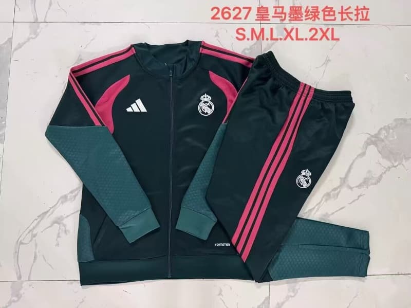 AAA(Thailand) Real Madrid 26/27 Dark Green Soccer Tracksuit