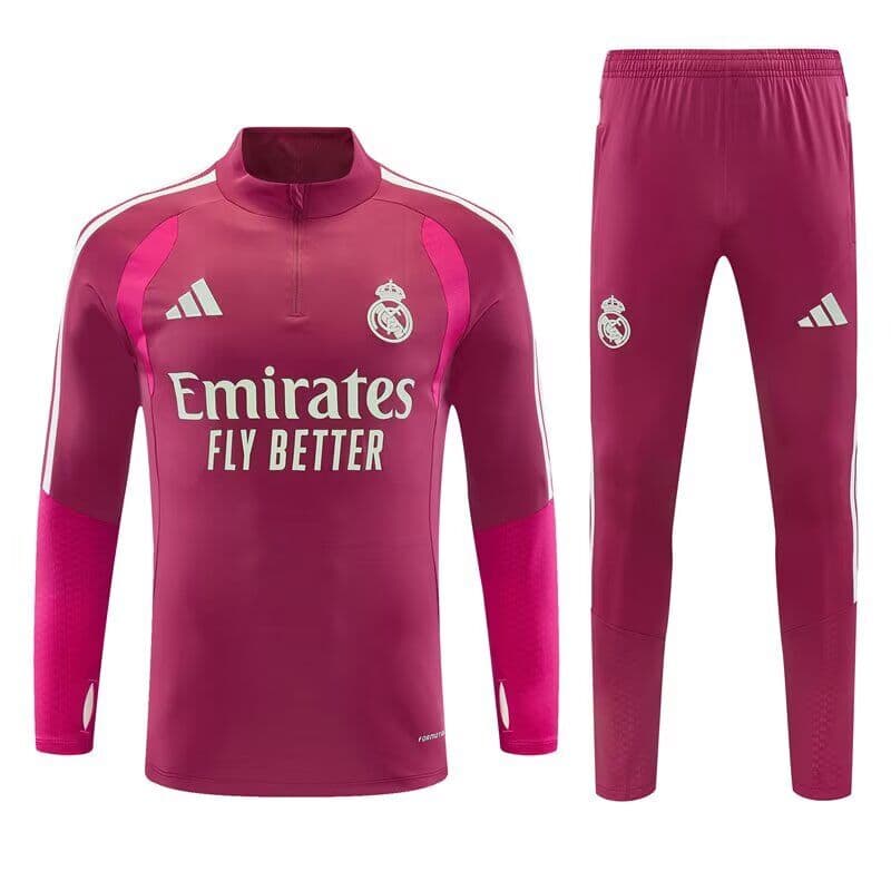 AAA(Thailand) Real Madrid 26/27 Pink Soccer Tracksuit