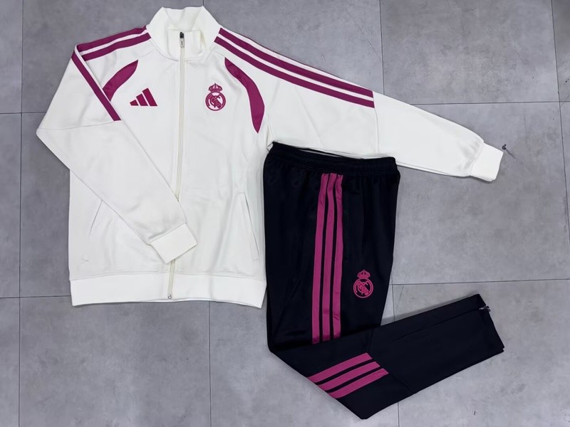 AAA(Thailand) Real Madrid 26/27 White Soccer Tracksuit 12