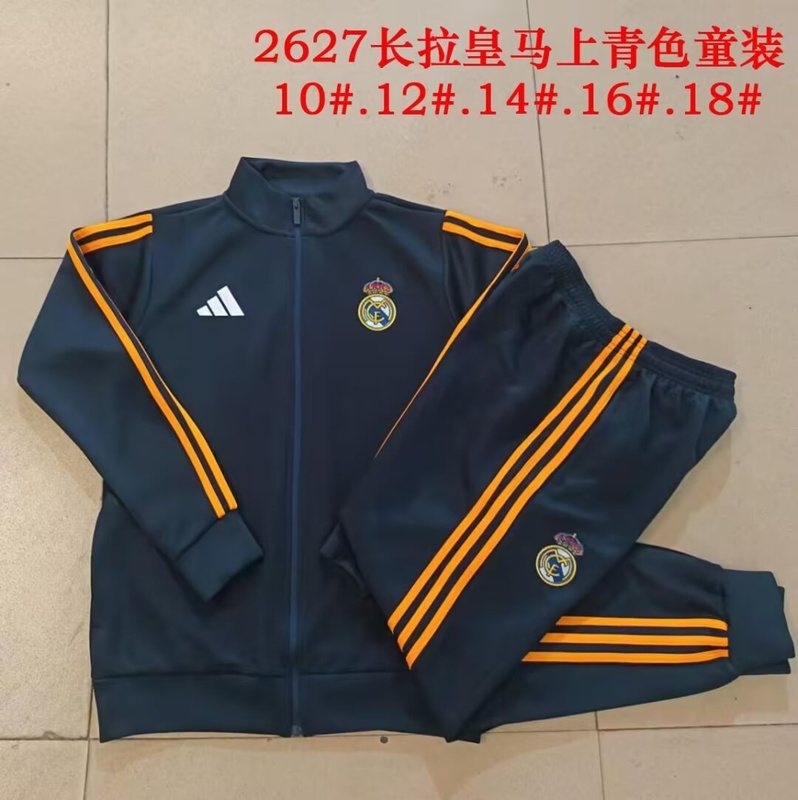 Real Madrid 26/27 Kids Dark Blue Soccer Tracksuit 02