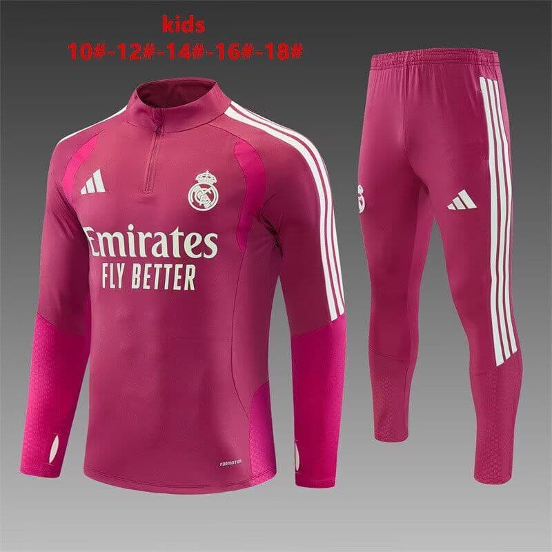 Real Madrid 26/27 Kids Pink Soccer Tracksuit
