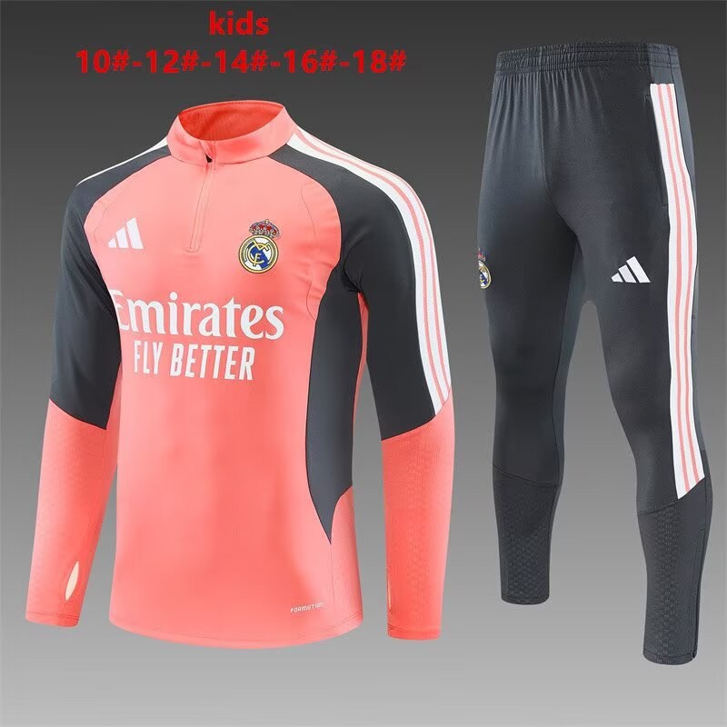 Real Madrid 26/27 Kids Pink Soccer Tracksuit 02