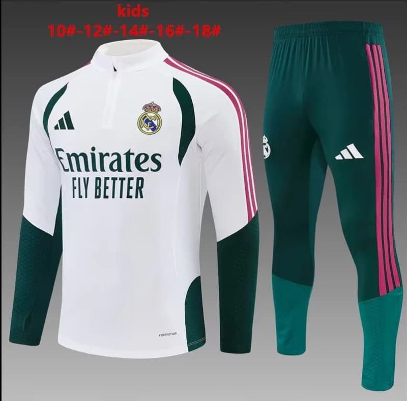 Real Madrid 26/27 Kids White Soccer Tracksuit
