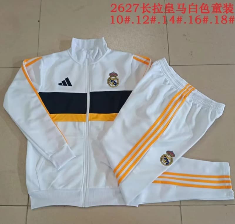 Real Madrid 26/27 Kids White Soccer Tracksuit 02