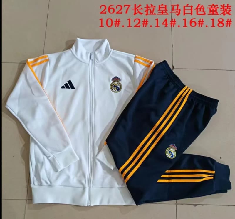 Real Madrid 26/27 Kids White Soccer Tracksuit 03
