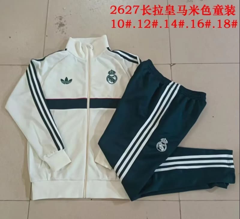 Real Madrid 26/27 Kids White Soccer Tracksuit 04