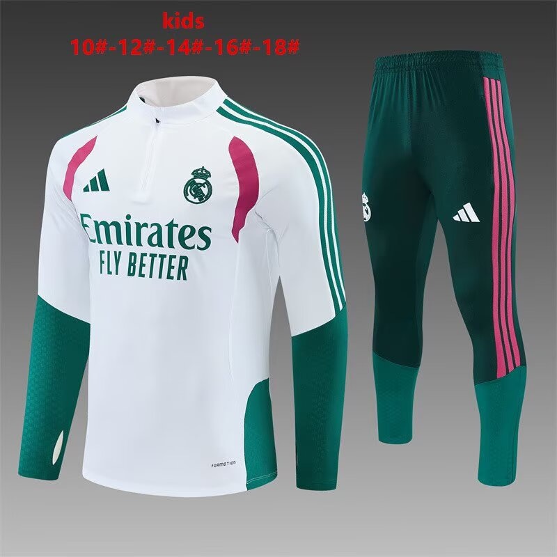 Real Madrid 26/27 Kids White Soccer Tracksuit 05